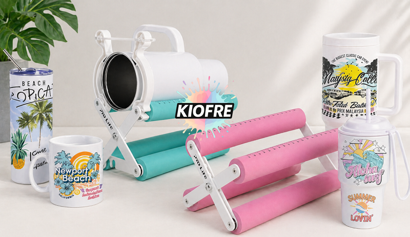 Support rotatif pour mugs, tasses et tumblers – Idéal pour la sublimation, le DTF UV et le vinyle