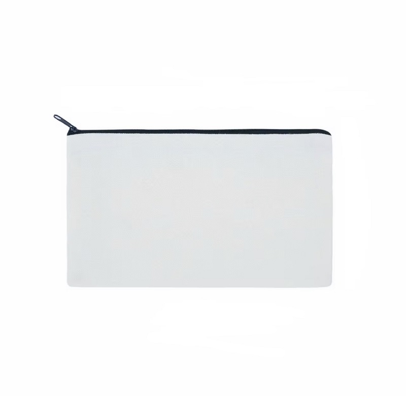 Trousse blanche pour sublimation avec fermeture éclair noire