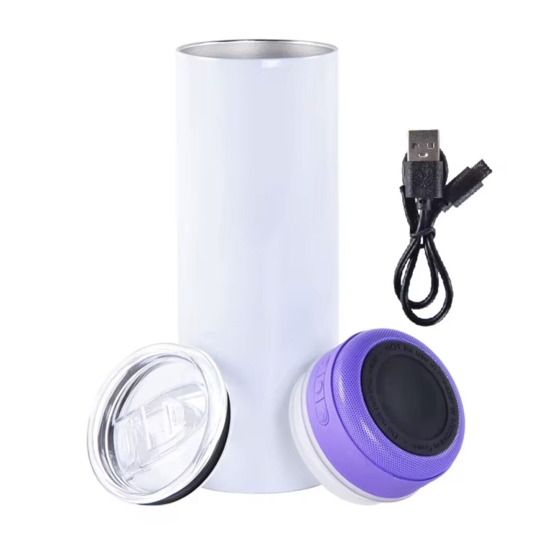 Tumbler enceinte Bluetooth 20 oz (600 ml) pour sublimation – Tasse isotherme personnalisable avec haut-parleur LED – Image 3