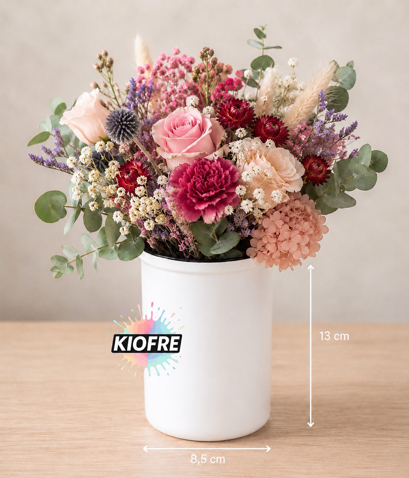 Vase à fleurs en céramique personnalisable pour sublimation – 13 cm – Image 4