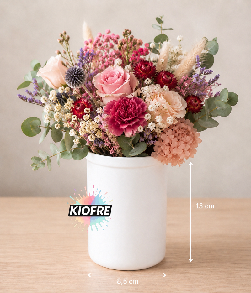 Vase à fleurs en céramique personnalisable pour sublimation – 13 cm – Image 3