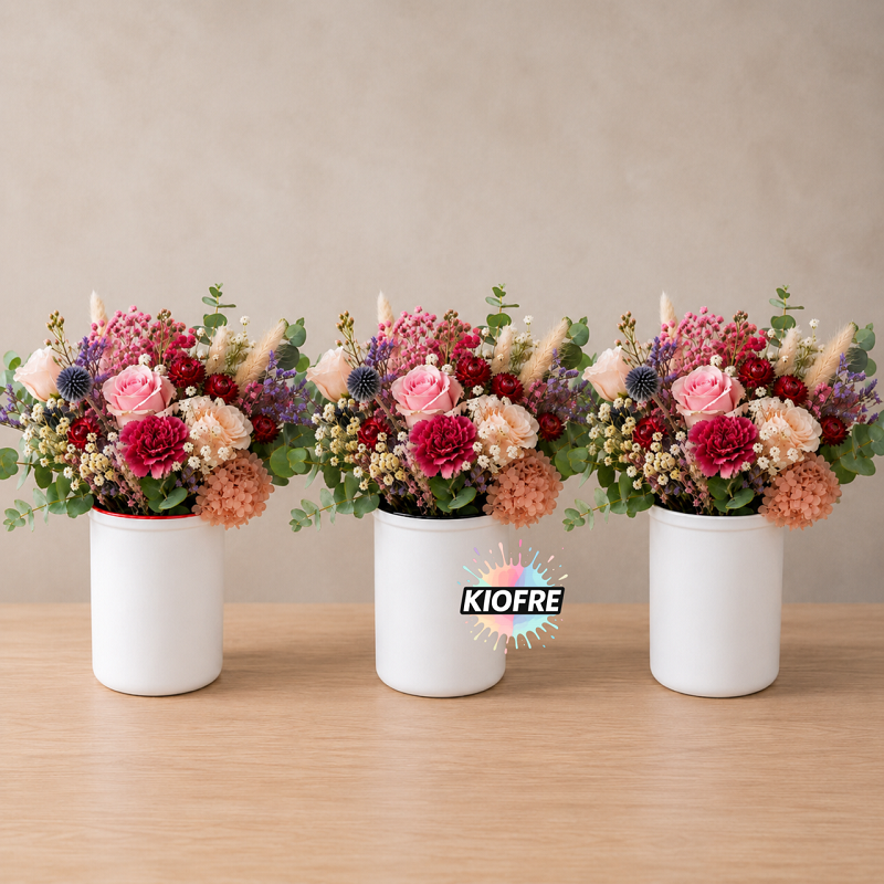 Vase à fleurs en céramique personnalisable pour sublimation – 13 cm