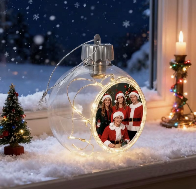 Boule de Noël LED lumineuse avec plaque aluminium pour sublimation – 8 cm – Image 3