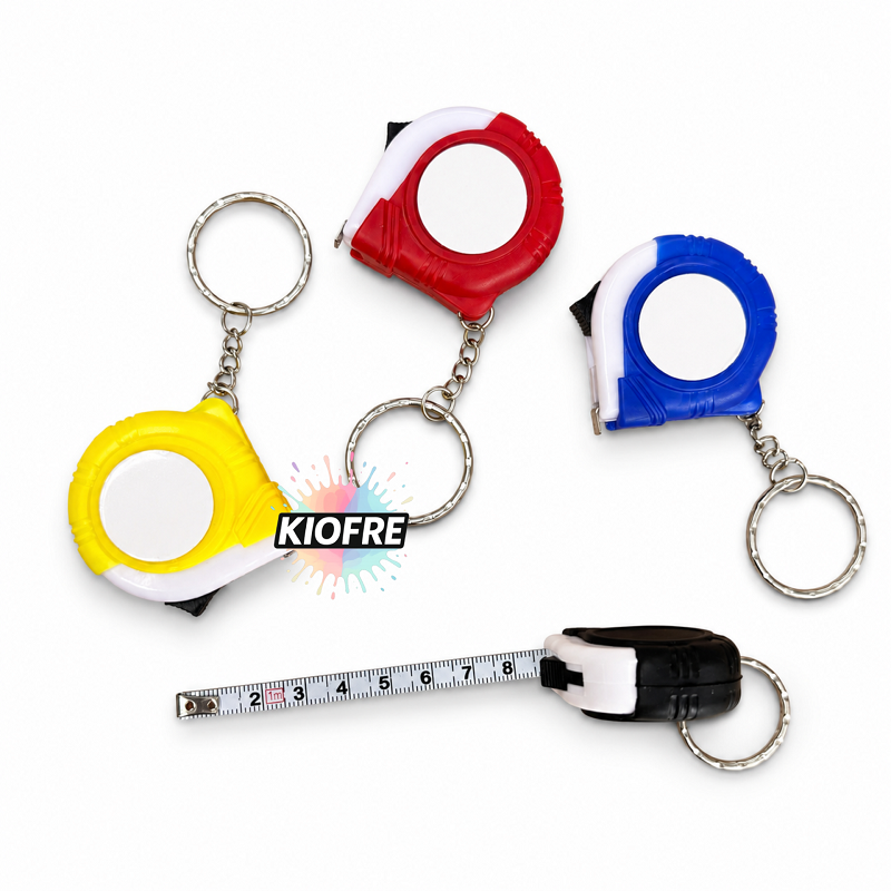 Porte-clés mètre ruban 1 mètre avec plaques aluminium pour sublimation