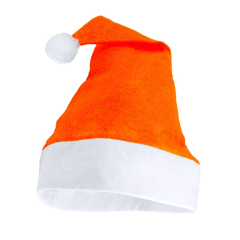 Lot de 10 bonnets de Noël orange personnalisables – Bandeau blanc sublimable, flocage et DTF