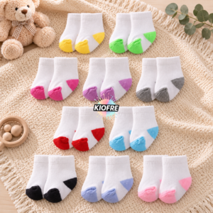 Chaussettes bébé blanches pour sublimation – 10 couleurs