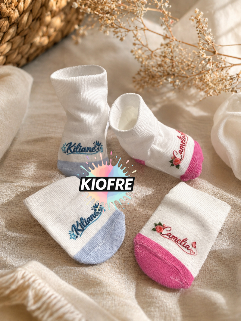 Chaussettes bébé blanches pour sublimation – 10 couleurs – Image 2