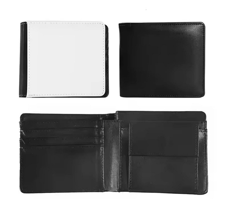 Portefeuille en simili-cuir blanc personnalisable par sublimation – 11,5 × 9,5 cm