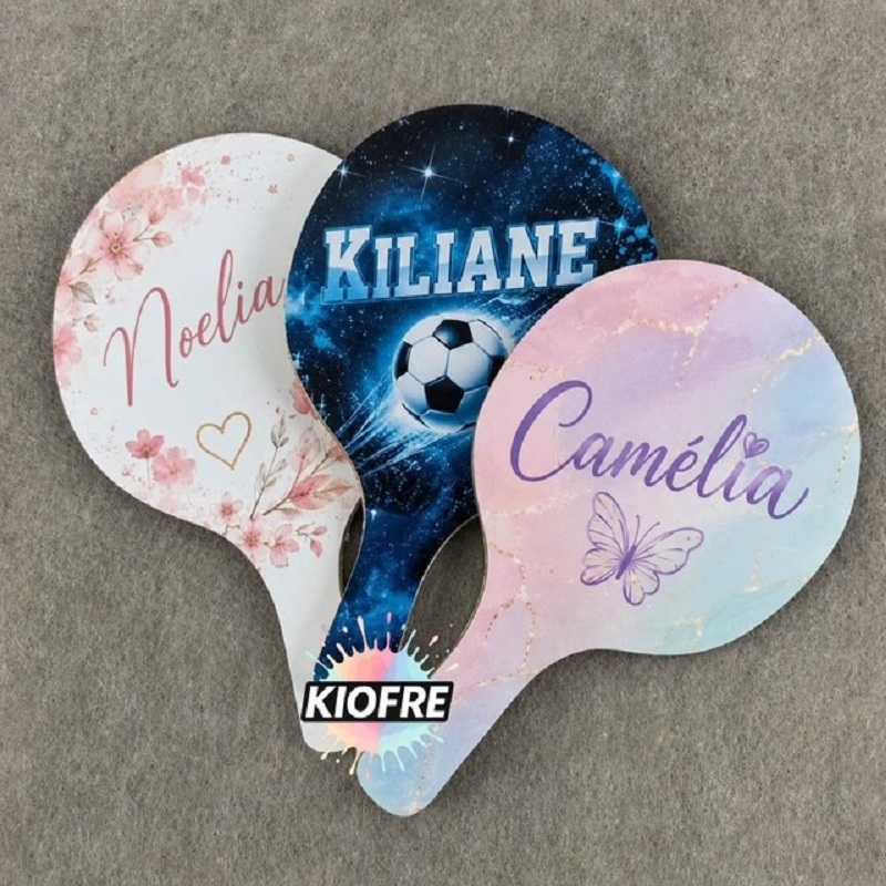 Raquette de ping-pong en MDF à sublimer – Blanc & noir – Exclusivité KIOFRE – Image 2